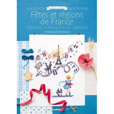 Livre Fetes et regions de france a broder au point de croix - Librairie Créative
