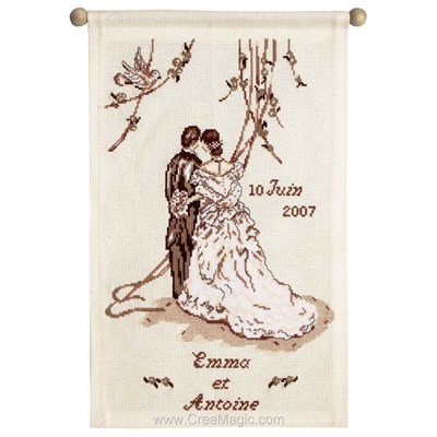 Bannière à broder mariage classique Princesse