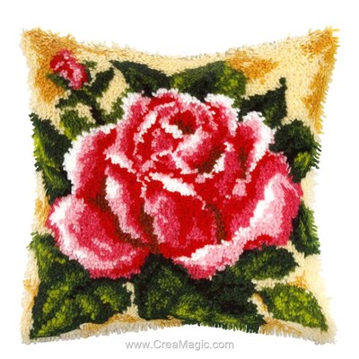 Kit coussin point noue au coeur de rose - Orchidea