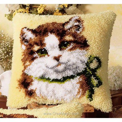 Coussin point noue le chat au noeud vert - Vervaco