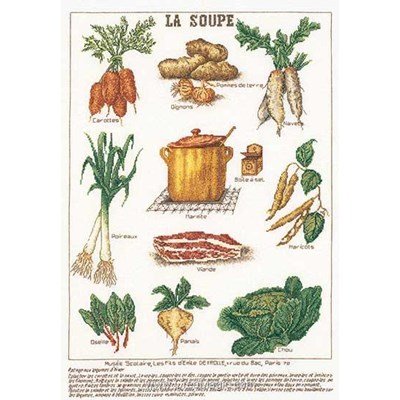 Kit point de croix la soupe sur lin de Thea Gouverneur