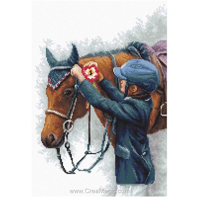 Modèle au point de croix champion d'équitation - Luca-S