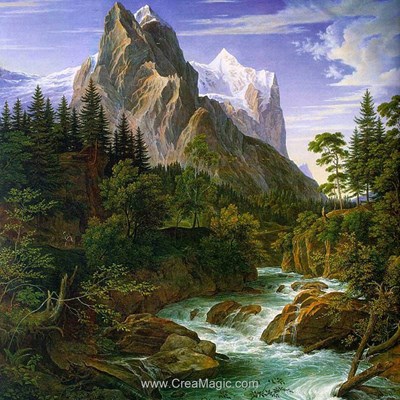 Broderie diamant le torrent de la rivière - Diamond Painting