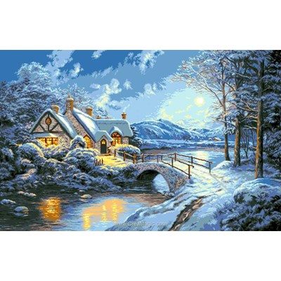 Broderie diamant winter night de Diamond Painting