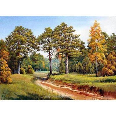 Broderie diamant autumn pines de Diamond Painting