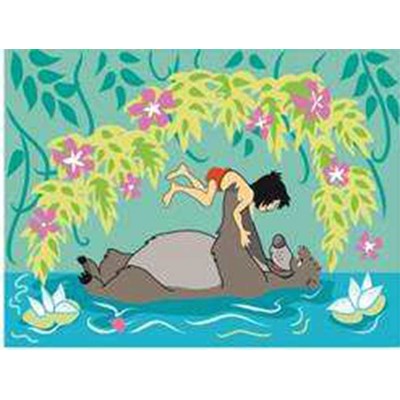 Canevas baloo et mowgli dans l'eau - disney de DMC