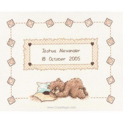 Kit broderie naissance baby ouron endormi - Popcorn