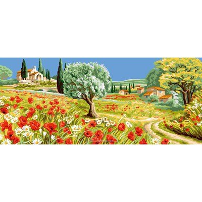 Rafael Angelot canevas la campagne aux coquelicots