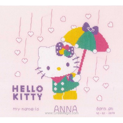 Hello kitty pastel kit broderie baby naissance - Vervaco