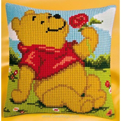 Kit coussin Vervaco au point de croix winnie dans la prairie- disney