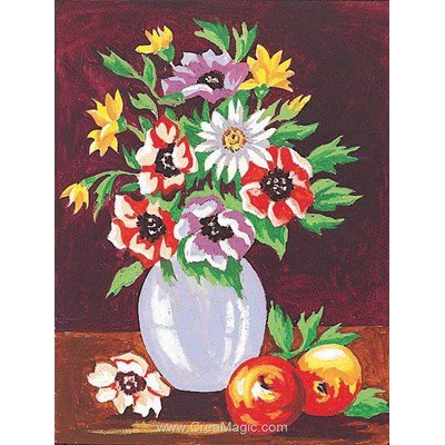 Kit canevas enfants Margot vase de fleur