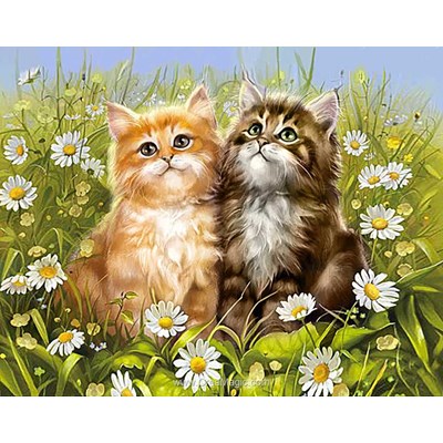 Kit broderie diamant Wizardi summer kittens