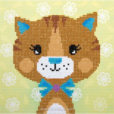 Broderie diamant chat papillon - Vervaco