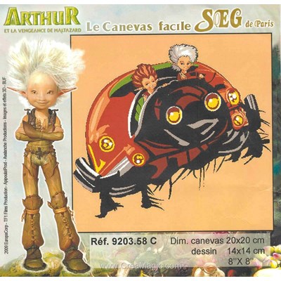 Kit canevas a broder pour enfants SEG arthur et les minimoys - c