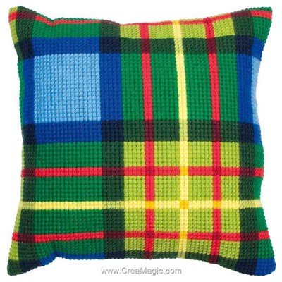 Kit coussin tartan d'Anchor au point de croix