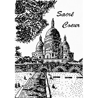 Sacré coeur broderie en point compté - Marie Coeur