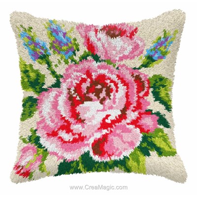 Kit coussin point noue Orchidea tendres roses