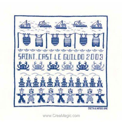 Tableau point de croix mer - saint cast 2003 de Le Bonheur Des Dames