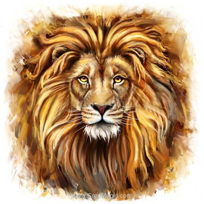 Broderie diamant lion de Diamond Painting