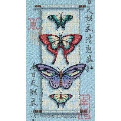 Broderie modele point de croix butterfly scroll de Dimensions