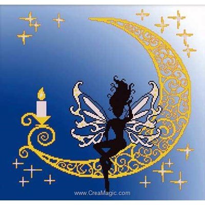 Kit broderie point compté tableau la lune - Princesse