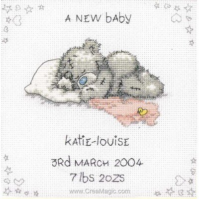 Nounours endormi kit broderie tableau prénom - Me To You