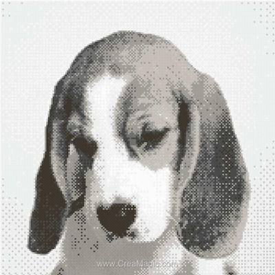 Kit point de croix beagle pensif de Marie Coeur