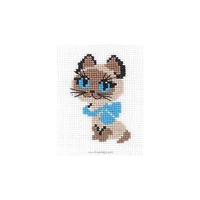 Broderie mini kit RIOLIS chaton aux yeux bleus