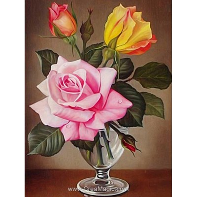 Kit broderie diamant roses in cup - Diamond Painting