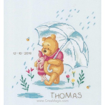 Kit broderie baby naissance Vervaco winnie sentimental - walt disney