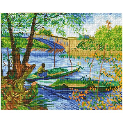 Broderie diamant - La peche au printemps van gogh - Diamond Dotz