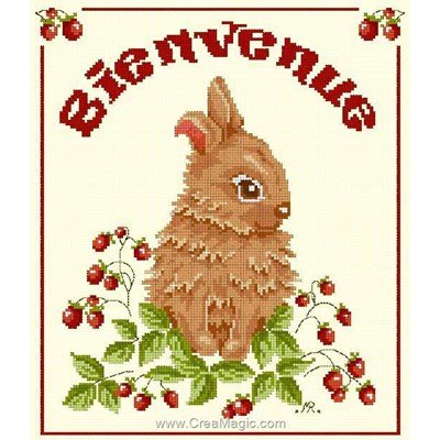 Bienvenue lapin fiche de point de croix d'Anagram