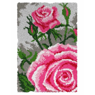 Kit tapis point noue cœur de roses - Orchidea