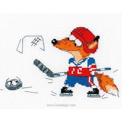 Mini kit à broder renard au hockey sur glace - RIOLIS