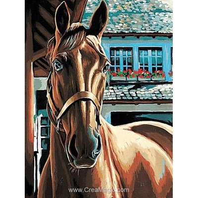 Le cheval dans le haras canevas de Margot