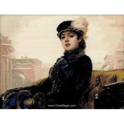 Portrait d'une femme inconnue d'après i.kramskoy kit à broder point de croix - RIOLIS