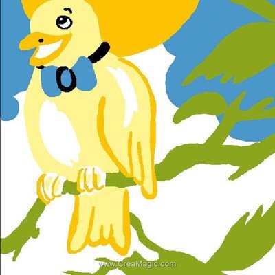 Kit canevas Luc Création pour enfants monsieur oiseau jaune