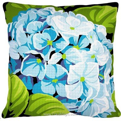 Kit coussin au demi point fleur d'hortensia - SEG