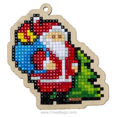 Broderie diamant santa with gifts - noël de Wizardi