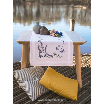 kit Chemin De Table Lavande et papillons - Vervaco