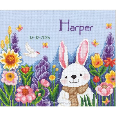 Kit broderie Lapin dans le jardin - Vervaco