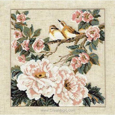 Kit broderie point compté printemps de chine de RIOLIS