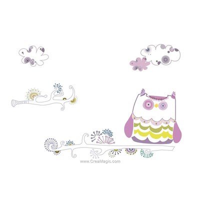 Kit broderie imprimée tableau chouette - Princesse