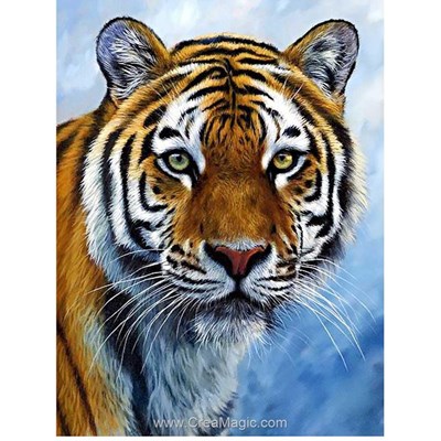 Broderie diamant tigre majestueux de Wizardi