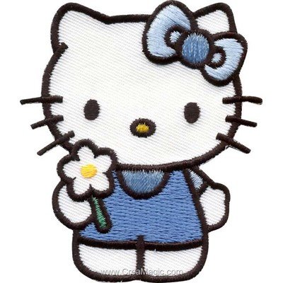 Ecusson motif thermocollant hello kitty ma margueritte de MLWD