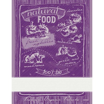 Torchon à broder naturel food - violet de DMC