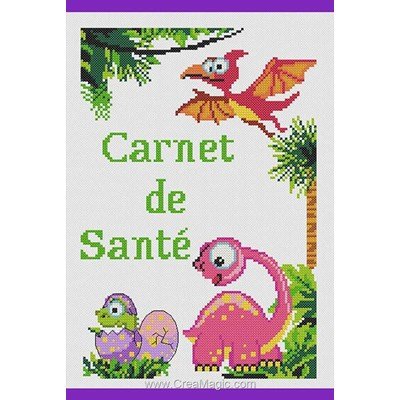 Protège carnet de santé naissance à broder naissance de dinosaure - Princesse