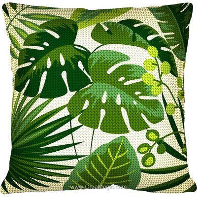 Kit coussin au demi point SEG feuilles tropicales