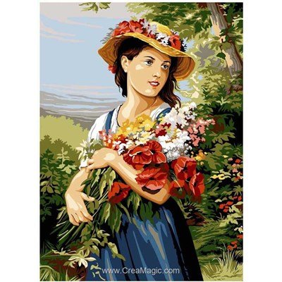 La jeune fille au bouquet canevas - SEG