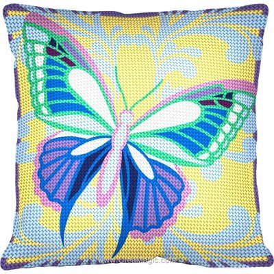 Coussin douceur de papillon au demi point Margot